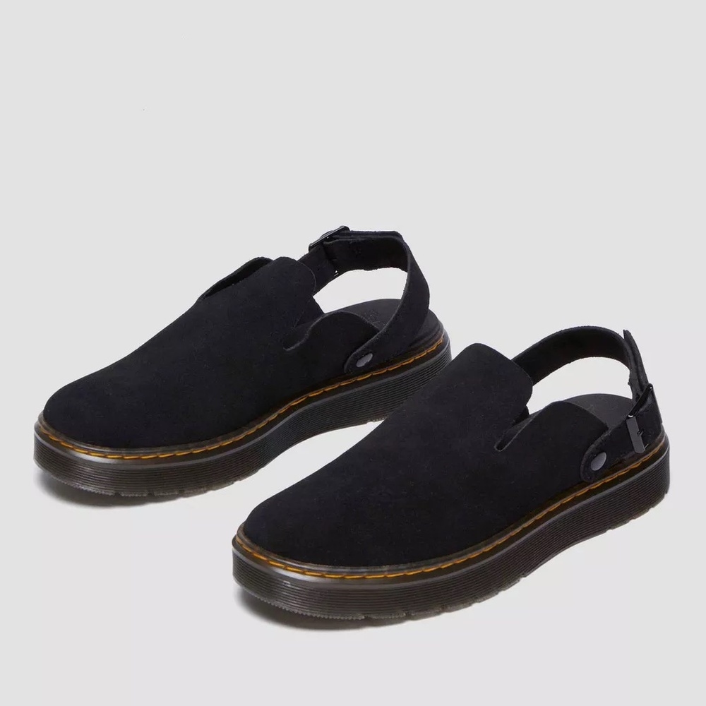 Dr. Martens Carlson Suede Casual Slingback Mules in Black (US M 10)